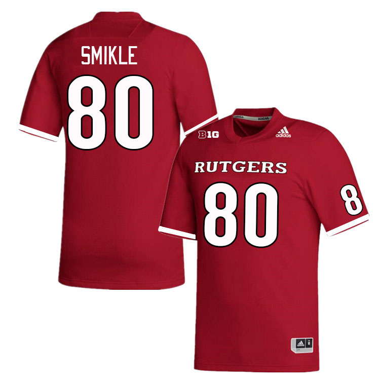 Men #80 Jordan Smikle Rutgers Scarlet Knights College Football Jerseys Stitched Sale-Scarlet